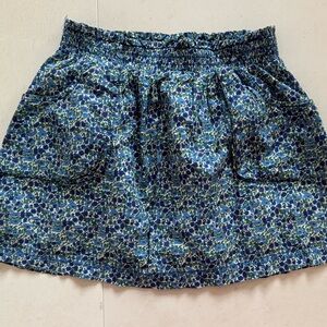 Peek Blue and White Pleated Bubble Skirt